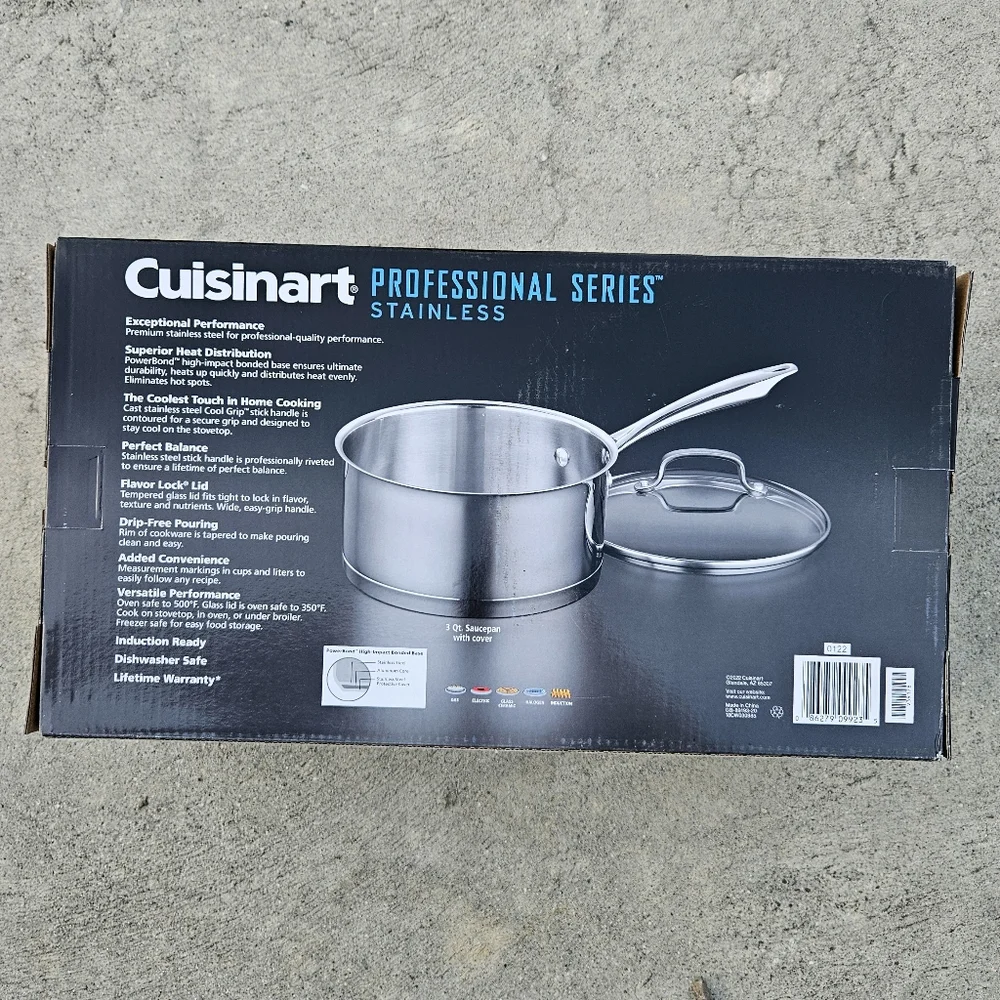 Cuisinart Professional Series Stainless Steel Cookware. 3 Qt Saucepan With Lid. - Picture 2 of 2